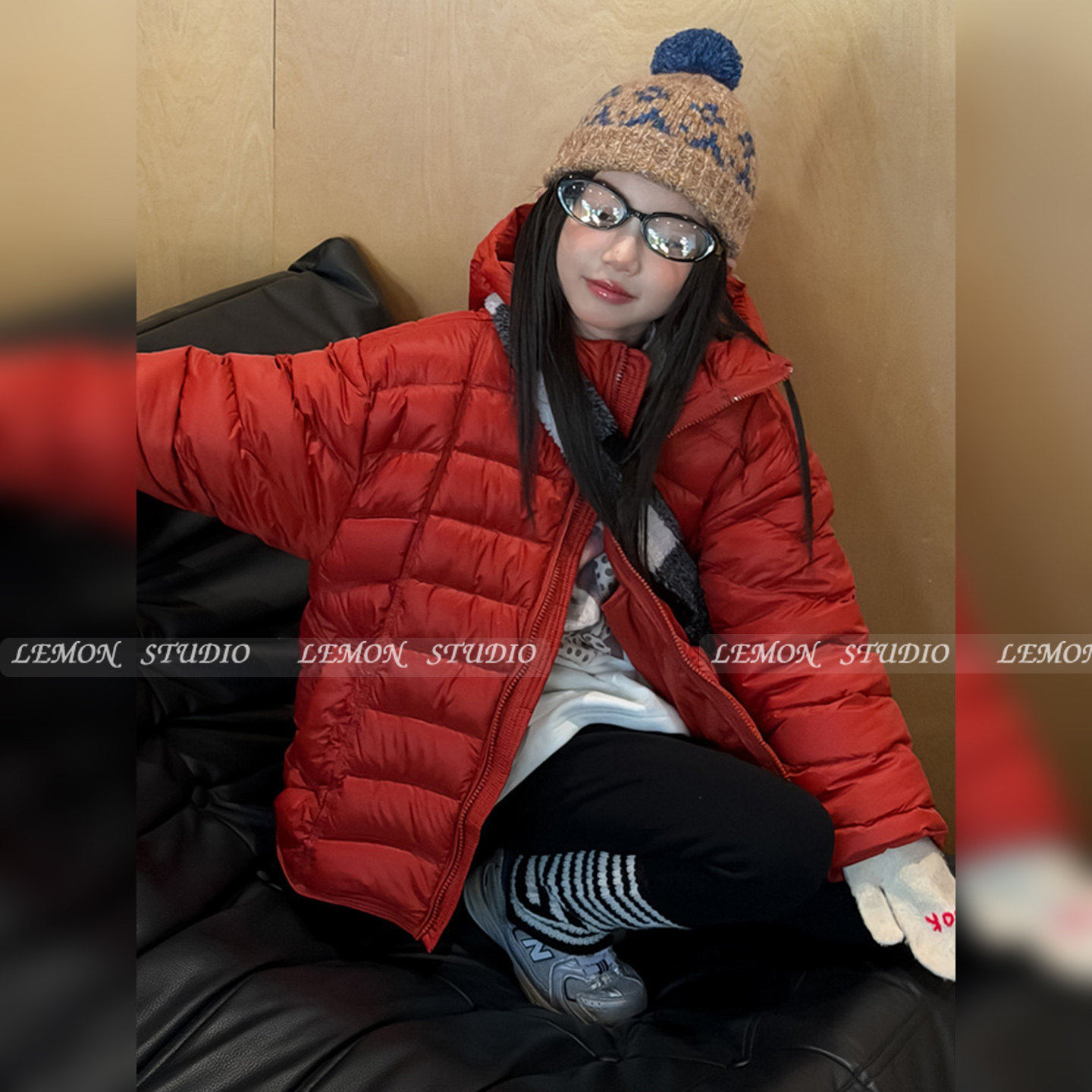 新年穿搭女童超好看红色羽绒服