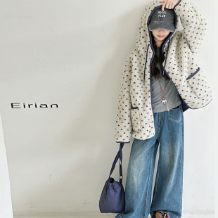 女童羊羔绒外套2025秋冬新款 毛毛衣 女童连帽夹棉加厚棉服儿童冬装