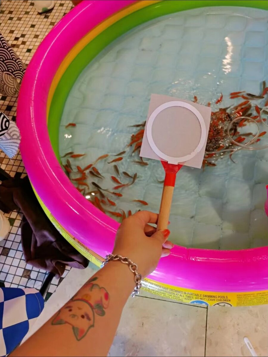 纸网捞金鱼游戏活动用品夜市校园广场摆摊夏日祭儿童捞鱼用具产品