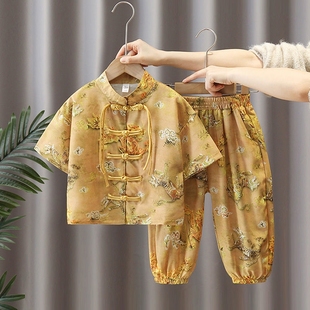 男童汉服套装夏季2025新款小少爷短袖中式唐装儿童薄款中国风古装