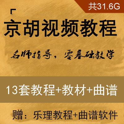 京胡自学速成宝典 京胡演奏教程 京胡视频教程从入门到精通教学