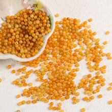 天然翡翠3.5mm黄翡小米珠迷你散珠diy手工编制多圈手链项链配件