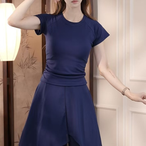 2026新款现代舞练功形体服春夏季短袖漏背女上衣中国古典舞蹈服