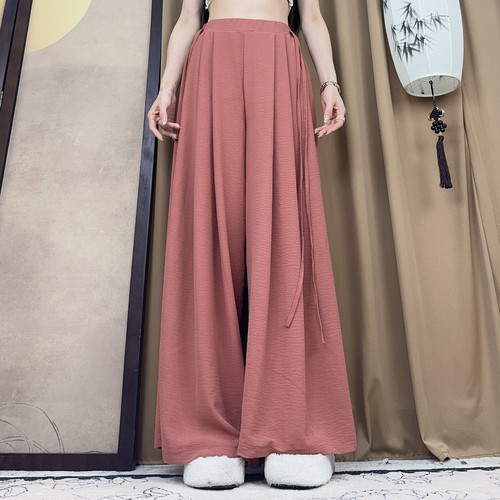 MuMu肌理棉麻飘带现代舞裤  瑜伽裤古典舞裤