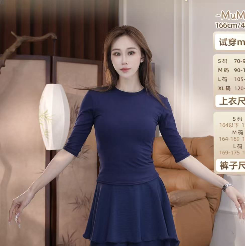 2026 中袖显瘦上衣现代舞练功服运动服舞蹈服女图片