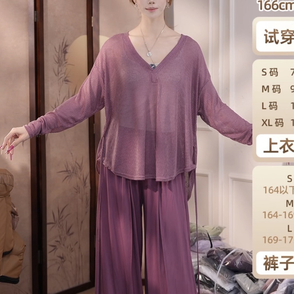 现代舞蹈服夏季2026新款V领收腰长袖上衣罩衫形体练功服