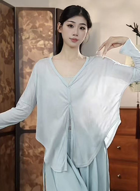 2026夏季新款欧州天丝开衫罩衫 现代舞瑜伽古典练功服女