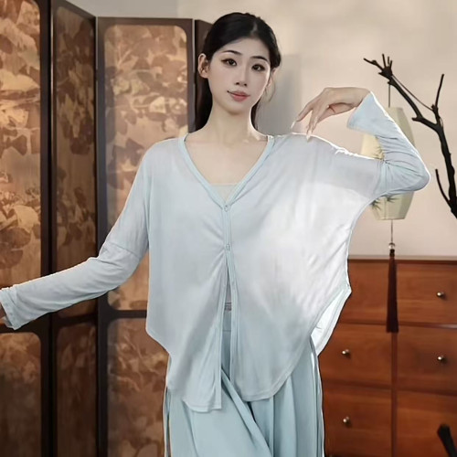 2026夏季新款欧州天丝开衫罩衫 现代舞瑜伽古典练功服女