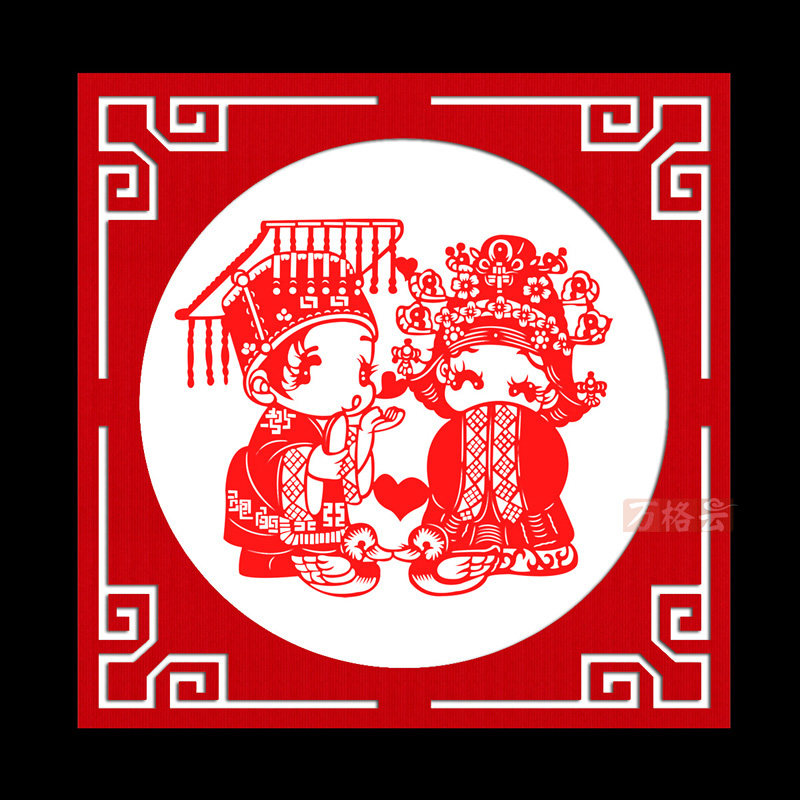 中国风特色礼品 蔚县剪纸画芯已装裱家居礼品 出国留学外事礼品