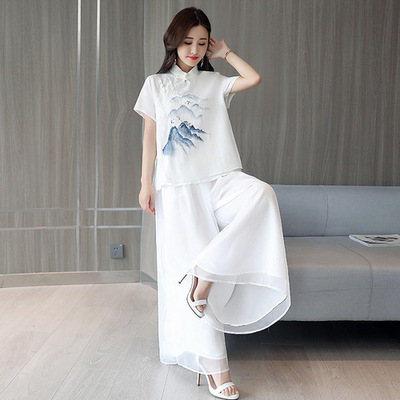 佛系禅意裙新中式亚麻女装套装高端禅服居士服棉麻年轻款古风茶服