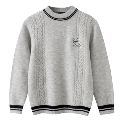 男生冬季纯羊毛衫厚款保暖