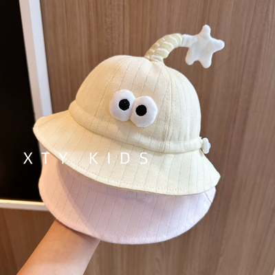 婴儿帽子春秋季卡通防晒渔夫帽