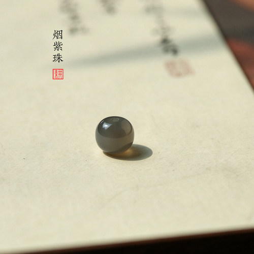 天然和田玉散珠 烟灰色6*7mm老形珠 手串配珠
