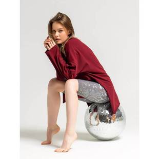 Knitted Col Loose Wine Red Top Weave Open Patterned Women