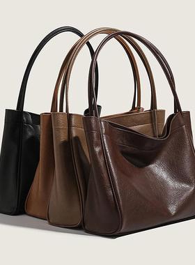 外贸女士tote bag autumn and winter retro simple 百搭commutin