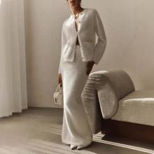 毛绒long sleeves 半身long skirt suit 2025autumn and winter n