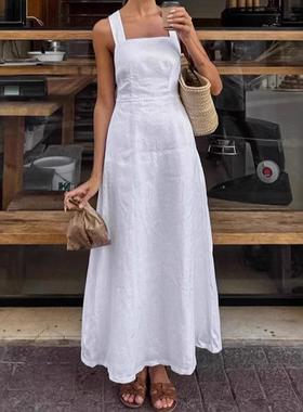 夏季versatile fashion temperament 感loose 挂脖sexy 黑色 dres