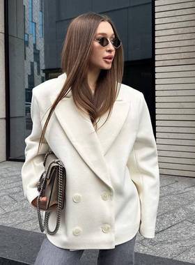 leisure 白色小suit coat 女高级感spring and autumn 季new 米白