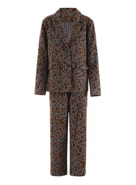 autumn and winternew高级感豹纹suitcoatleisuretemperament高端