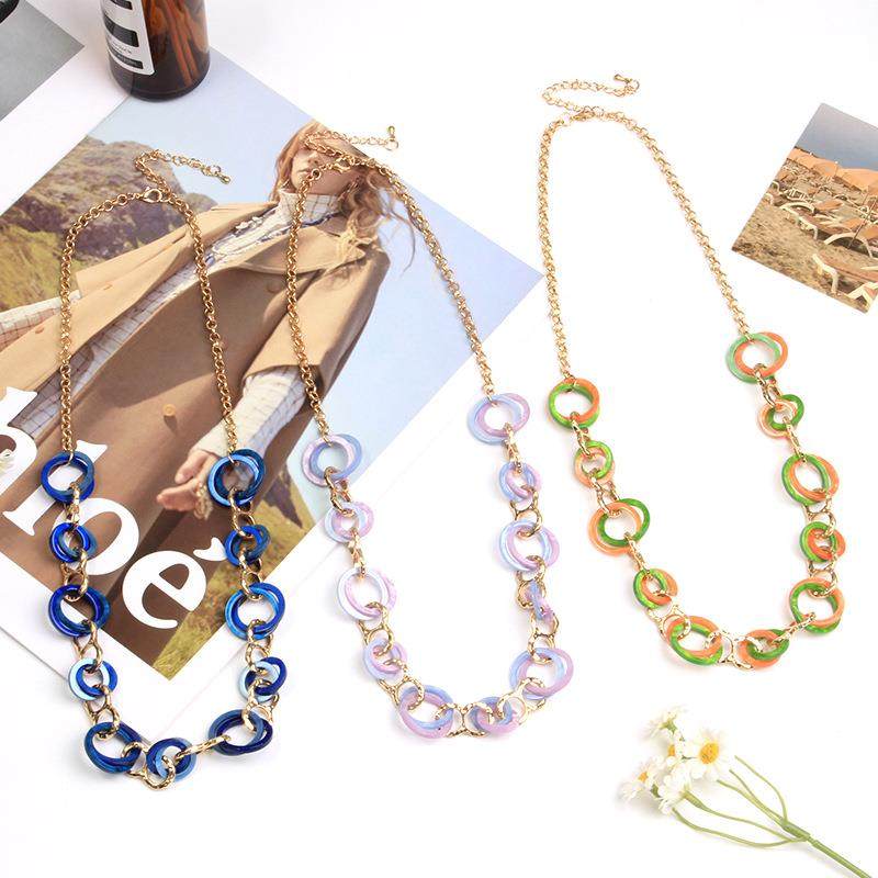 acrylic 圆环不掉色necklace 女高级感小众设计pendant 新款minim