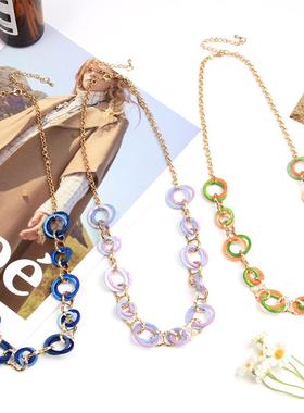 acrylic 圆环不掉色necklace 女高级感小众设计pendant 新款minim