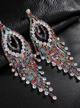 creativity 款耳饰 长款tassel 耳坠 新娘舞台exaggeration 耳环