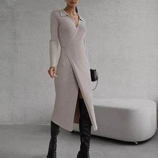 Hepburn style woolen dress and women's clothing