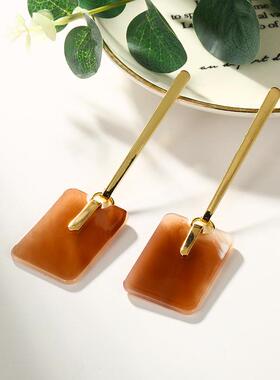 acrylic fashion exaggeration 手工气质耳环女百搭小众耳坠耳扣a