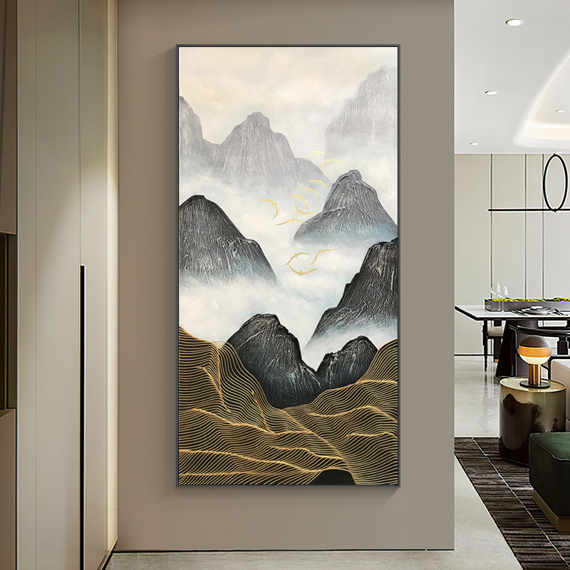 油画中式玄关挂画1111