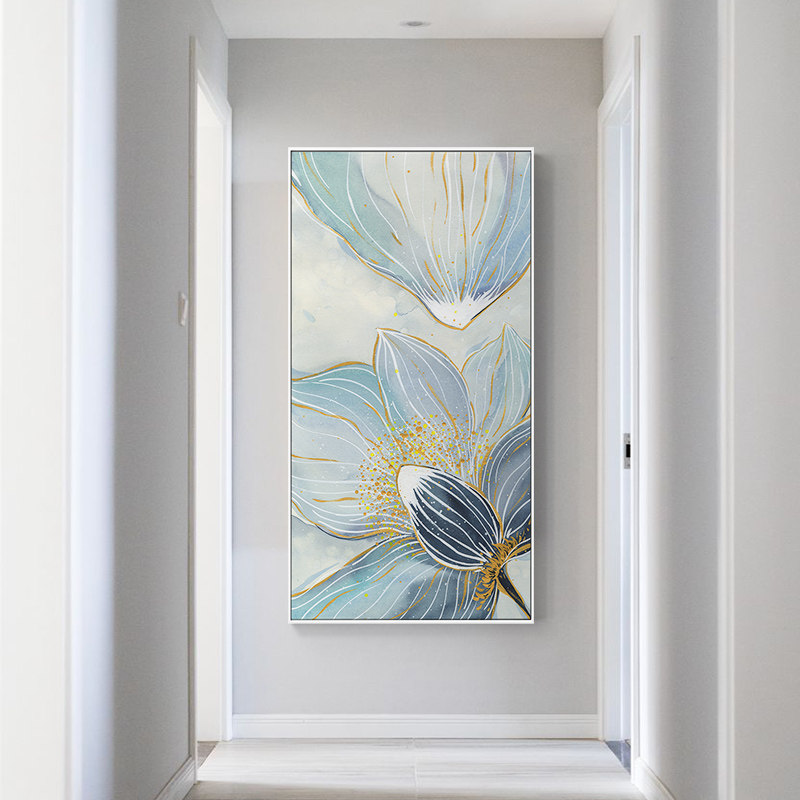 现代装饰画荷花挂画纯手绘油画