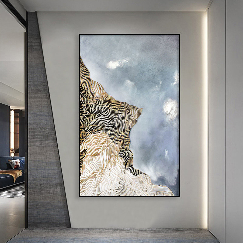 纯手绘油画简约线条装饰画