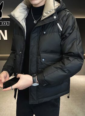 花花公子正品羽绒服男冬装防寒服