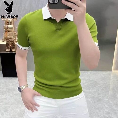 花花公子短袖T恤男士翻领POLO衫