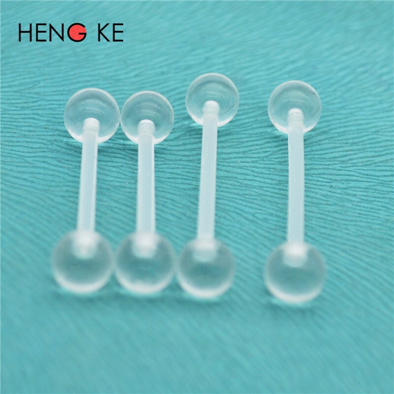 新款防过敏uv透明软杆亚克力塑料舌钉舌环体钉穿刺饰品细杆粗杆女