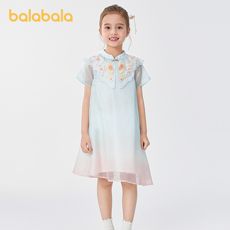 巴拉巴拉连衣裙女童新中式旗袍裙