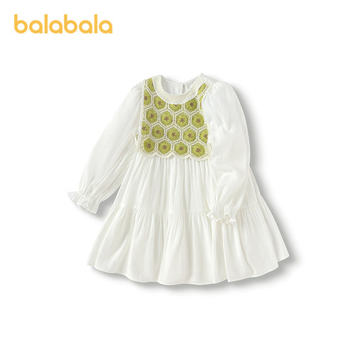 巴拉巴拉连衣裙女童装假两件裙子