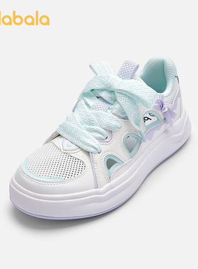 【商场同款】巴拉巴拉童鞋女童板鞋2025夏新款镂空透气鞋子蝴蝶结