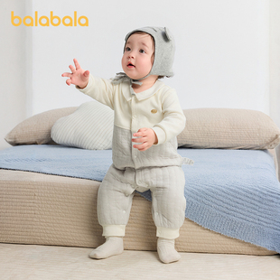 巴拉巴拉balaOne婴儿连体衣宝宝爬服哈衣2025新款 洋气萌 可爱时尚