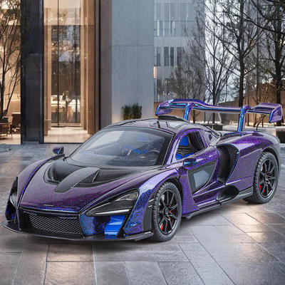 新品1/24迈凯伦塞纳SENNA合金车模声变色龙蝴蝶门超跑热销