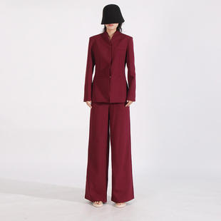 套装 欧美复古优雅两件套2025秋季 高腰长裤 高级感西装 时尚