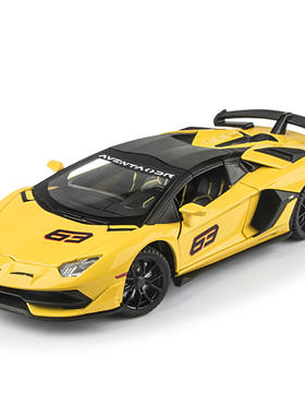 新款 1:24兰博SVJ63合金模型车摆件声光四轮避震儿童玩具 电商
