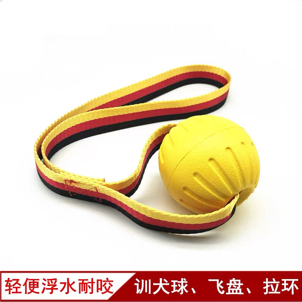 狗狗专业训练球玩具拉力环高弹性特马犬捡球互动玩具球神器专用球
