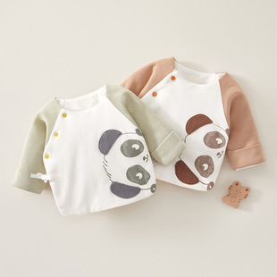 婴儿半背衣秋冬款夹棉新生儿上衣纯棉初生和尚服0-3个月宝宝衣服