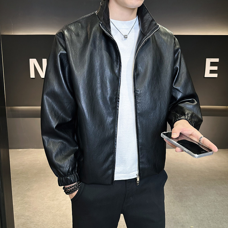 店主风皮衣男士休闲时尚百搭外套男装皮夹克B320-2510-P135,男装皮衣,电商B320