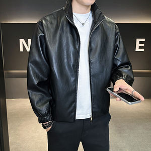 店主风皮衣男士休闲时尚百搭外套男装皮夹克B320-2510-P135图片
