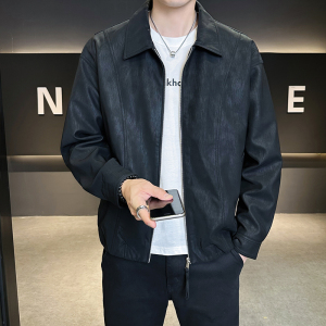 店主风皮衣男士时尚2025新款休闲皮夹克外套男装B320-6212-P135图片