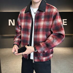 店主风小香风翻领夹克男装2025时尚羊毛夹克男外套B320-2513-P145图片