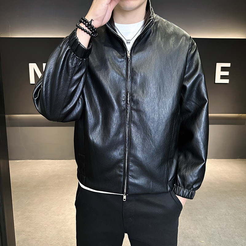 店主风皮衣男士休闲时尚百搭外套男装皮夹克B320-2510-P135,男装皮衣,电商B320