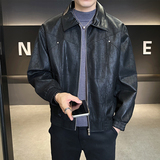 店主风休闲皮衣男士2025年新款皮夹克男装外套B320-2507-P140，男装皮衣，电商B320