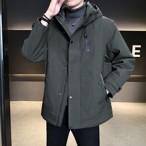 标90绒连帽中长款羽绒服男士外套25年B320-5565-P295有报告图片